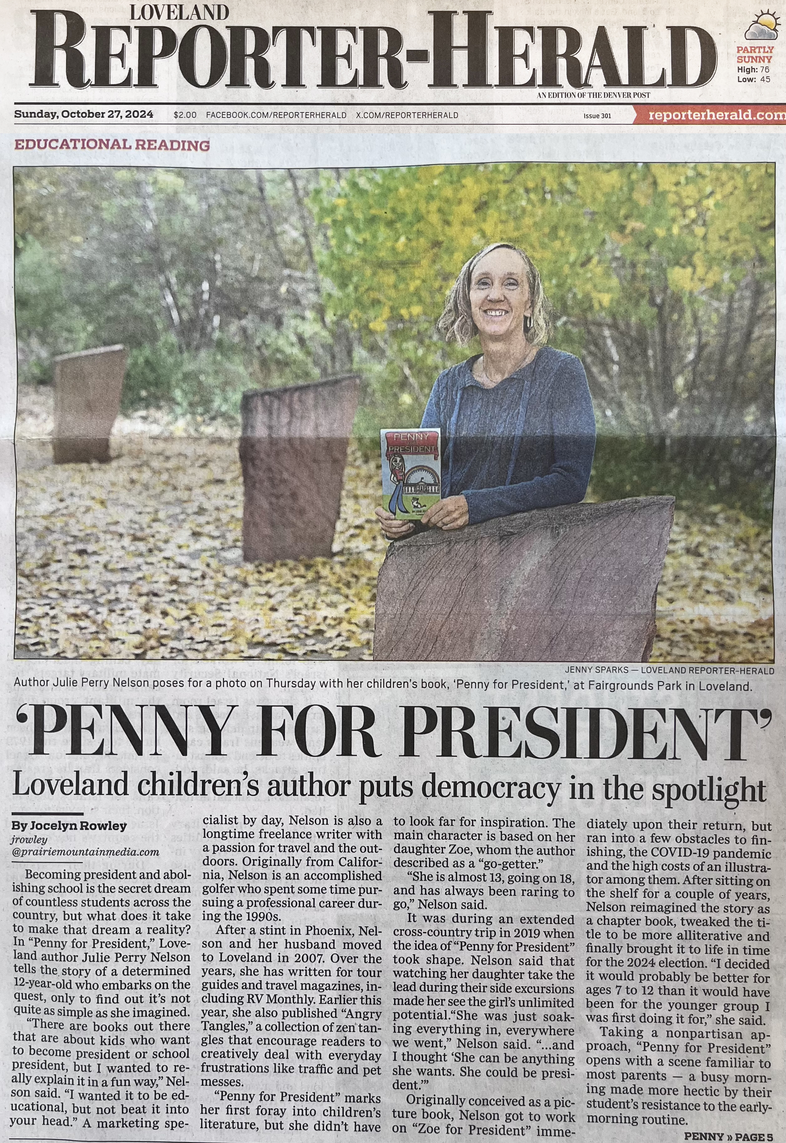 Penny for President: Loveland children’s author puts democracy in the spotlight.